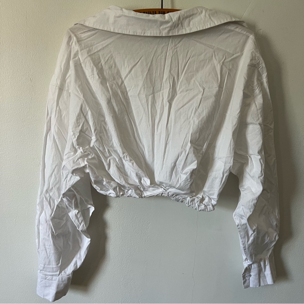 Simons White Collared Crop Top - Picture 4 of 6